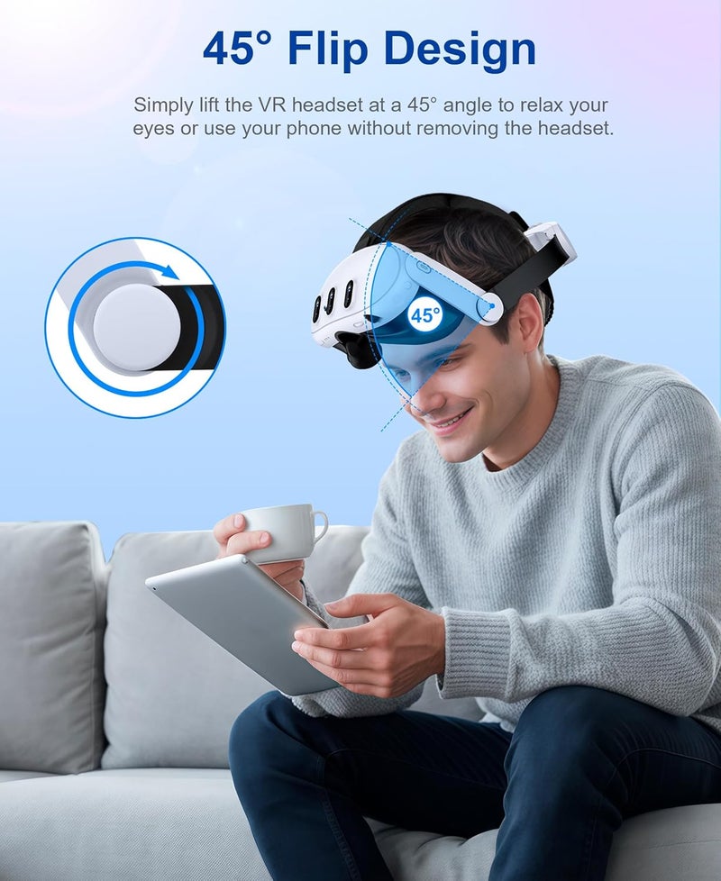 Svetaecho Upgraded Comfort Head Strap for Meta Quest 3/3S/Quest 2 - Adjustable Elite Strap with Easy Install Kit, Enhanced Support & Padded Design for Long VR Sessions - Image 4